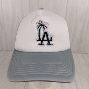 LA Dodgers‎ Palm Tree Hat Cap Trucker MLB Snap Back Gray White Foam Mesh